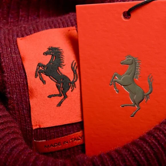 Scuderia Ferrari Women's Cropped 100% Cashmere Roll-Neck Sweater US M IT 42